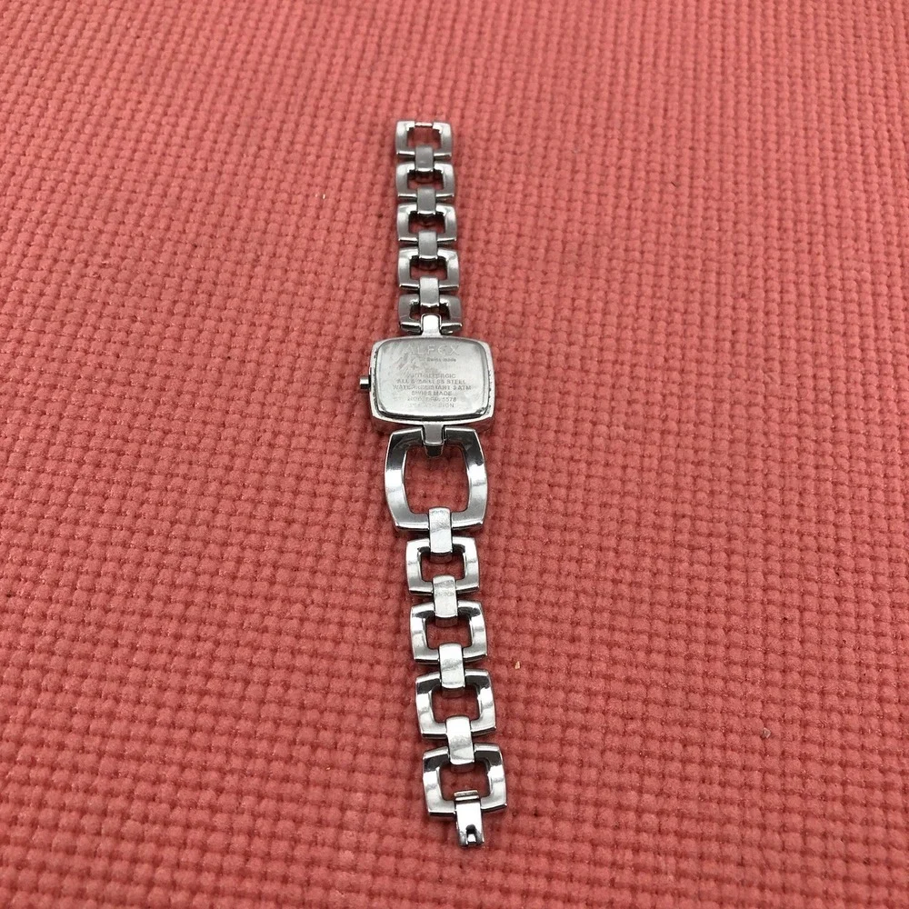 Alfex Swiss Made Women's Watch Silver Tone Bracelet Band Needs Battery